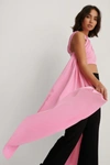 DRESSING UP AT HOME X NA-KD OVERLAPPED MAXI TOP PINK