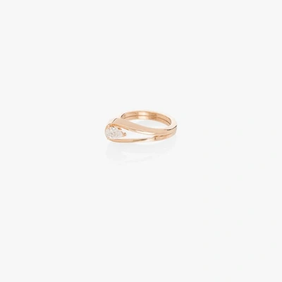 Repossi 18k Rose Gold Serti Inversé Diamond Ring In Pink