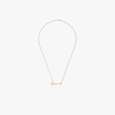 Repossi 18k Rose Gold Serti Inversé Diamond Necklace In Pink
