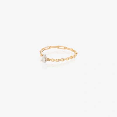 Yvonne Léon 18k Yellow Gold Mixed Chain Diamond Ring