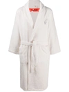 OFF-WHITE EMBROIDERED LOGO dressing gown