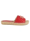 VALENTINO BY MARIO VALENTINO CLAVEL QUILTED LEATHER ESPADRILLE SLIDES,0400012033750