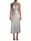 GALVAN PEEK-A-BOO METALLIC COCKTAIL DRESS,0400012524718