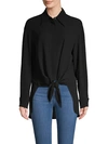 MICHAEL KORS TIE-FRONT SILK SHIRT,0400012260476