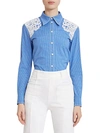 CHLOÉ LACE DETAIL WESTERN SHIRT,0400012469063