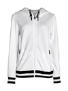 KARL LAGERFELD STRIPED ZIP-UP HOODIE,0400012439980