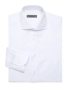 Corneliani Textured Circles Pinstripe Dress Shirt