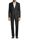 VERSACE MODERN-FIT SOLID-COLOR WOOL SUIT,0400099386727