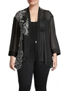 VINCE CAMUTO PLUS ORNATE MELODY CHIFFON CARDIGAN,0400011346899