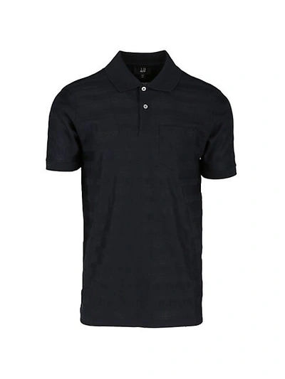 Dunhill Regular-fit Textured Stripe Cotton Polo In Blue