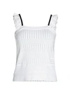 DESIGN HISTORY RUFFLED KNIT TANK TOP,0400012332798