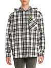 OFF-WHITE HOODED CHECK SHIRT,0400012837775