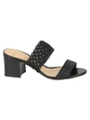 ALEXANDRE BIRMAN LANNY MACRAM&EACUTE; & LEATHER SLIDES,0400012746604