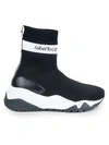 ROBERTO CAVALLI SPORT LOGO HIGH-TOP SOCK RUNNERS,0400012500847