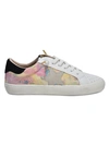 VINTAGE HAVANA RORY TIE DYE LEATHER CALF HAIR SNEAKERS,0400012559424