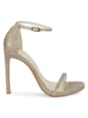 STUART WEITZMAN NUDIST SHIMMER SANDALS,0400012813477