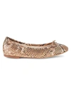 SAM EDELMAN FELICIA EMBOSSED LEATHER FLATS,0400011893601