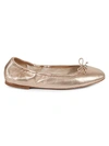 SAM EDELMAN FELICIA METALLIC LEATHER BALLET FLATS,0400012694714