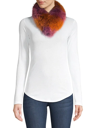 Adrienne Landau Women's Fox Fur Ombre Scarf In Rose