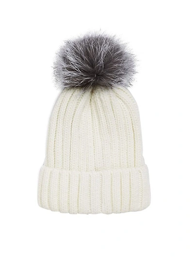 Annabelle New York Knit Fox Fur Pom-pom Beanie