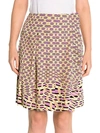 PRADA CREPE DE CHINE WEAVE PRINT PLEATED SKIRT,0400012571179