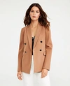 ANN TAYLOR PETITE LONG DOUBLE BREASTED BLAZER,546874