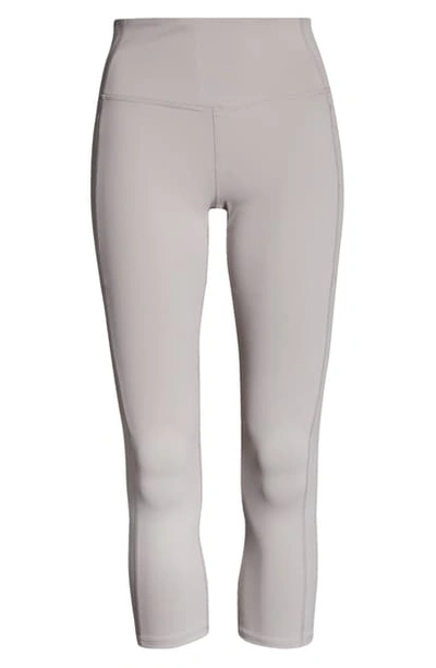 Zella Live In High Waist Pocket Crop Leggings In Grey Satellite