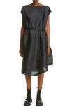 Issey Miyake Bias Tie-waist Pleated Dress In Black