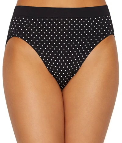 Bali One Smooth U Hi-cut Brief In Black,white Dot