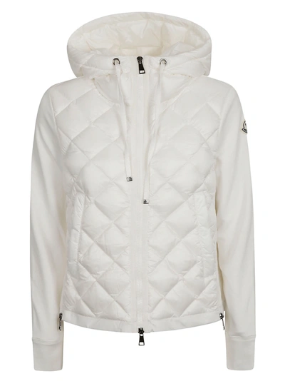 Moncler Quilted Hooded Jacket In White