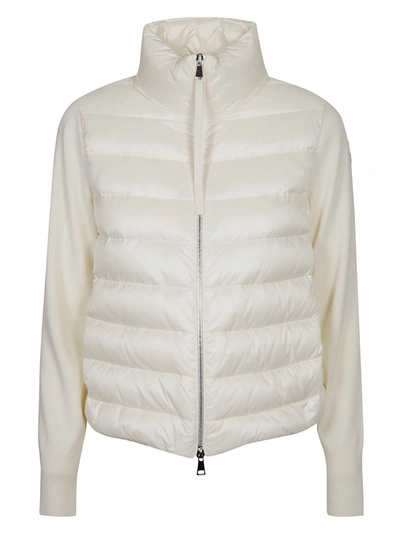 Moncler Tricot Stand Neck Padded Jacket In White