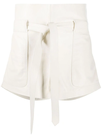 Wandering Paperbag Waist Bow Detail Shorts In White