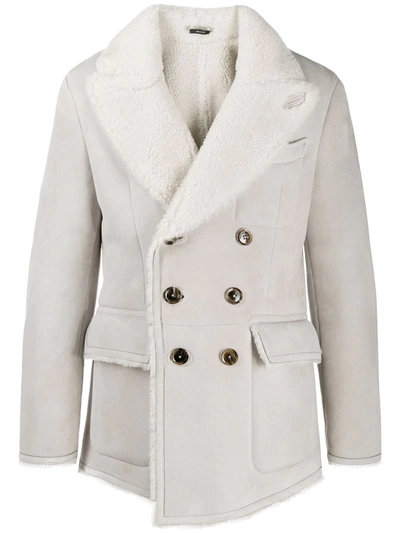 TOM FORD DOUBLE-BREASTED SHEARLING PEACOAT