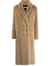 INÈS & MARÉCHAL BROWN DOUBLE-BREASTED WOOL COAT