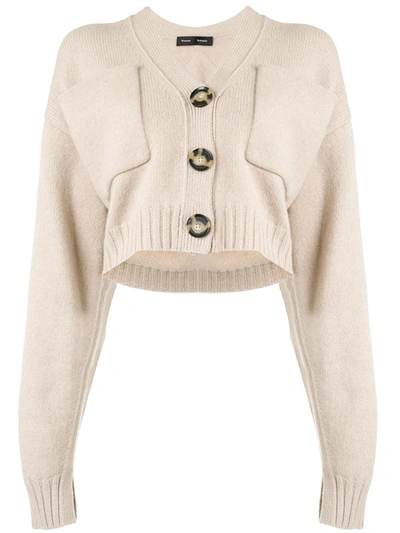 Proenza Schouler Patch-pocket Cropped Cashmere-blend Cardigan In Neutral