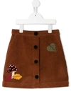 Dolce & Gabbana Patch-detail Corduroy Skirt In Brown