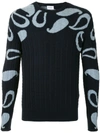 FERRAGAMO PAISLEY RIB-KNIT JUMPER