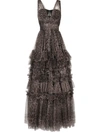 DOLCE & GABBANA LEOPARD PRINT TULLE EVENING GOWN