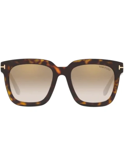 Tom Ford Tortoiseshell-effect Square-frame Sunglasses In Brown