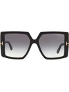 Tom Ford Oversize-frame Gradient-lens Sunglasses In Black