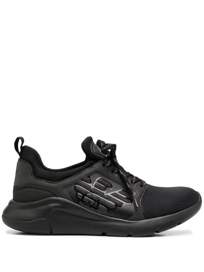Ea7 Logo-print Low-top Trainers In Black
