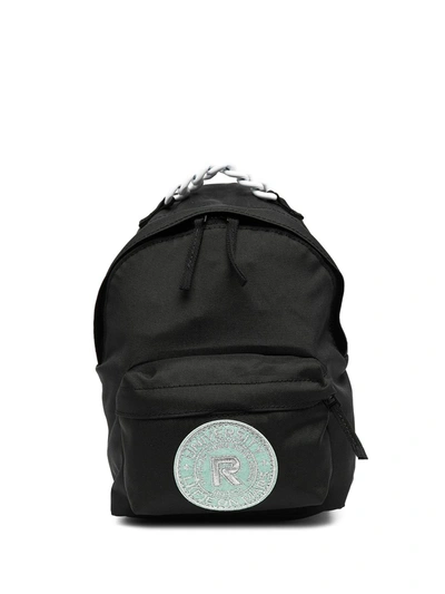 Raf Simons Logo Patch Detail Backpack In Black
