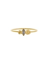 ALEX MONROE 18KT YELLOW GOLD FLORAL AND MARQUISE-CUT DIAMOND RING