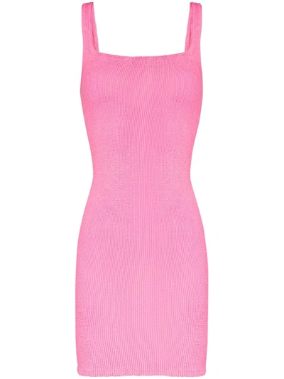 HUNZA G FITTED KNITTED TANK DRESS