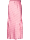 Cecilie Copenhagen Gyrith Satin Midi Skirt In Pink