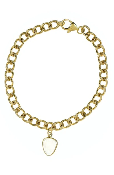 Adornia Curb Chain Moonstone Bracelet In Gold Moonstone