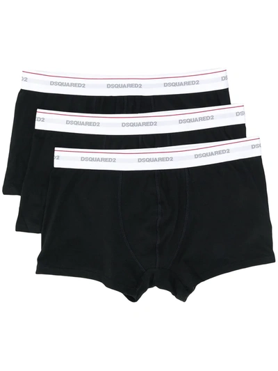 DSQUARED2 LOGO EMBROIDERED STRIPE DETAIL BOXERS