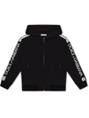 DOLCE & GABBANA LOGO-STRIPE ZIPPED HOODIE