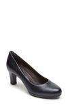 Rockport Total Motion Leah Womens Leather Slip On Pumps In Dark Sapphire Leather