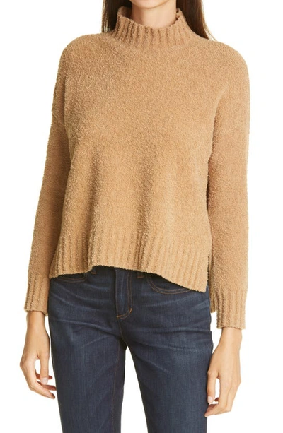 Eileen Fisher Organic Cotton Blend Boucle Box Top In Honey
